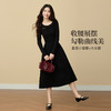 【年货节】熙世界优雅赫本风黑色针织连衣裙女冬季新款法式配大衣的掐腰裙子 商品缩略图1