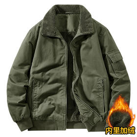 新款户外休闲立领外套冬季双面穿男士棉加绒加厚水洗工装夹克外套