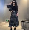 NC配腰带呢料格子长半裙51010（黑）冬季254011650321 商品缩略图0
