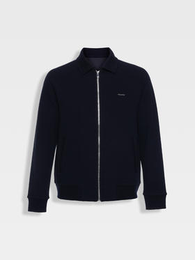 callisto藏青羊毛混纺外套