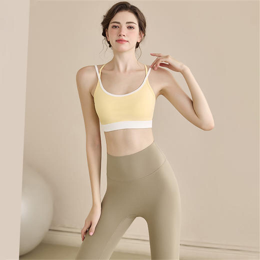 跃牌【瑜堂系列】撞色交叉美背运动内衣女高强度防震聚拢固定杯瑜伽文胸JYMN190 商品图2