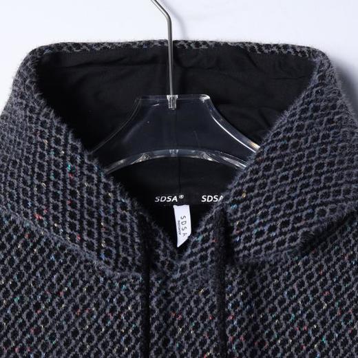 WY1424SDSA男士秋冬新款痞帅男装简约提花小格子抽绳连帽卫衣绒毛百搭潮 商品图1