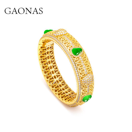 GAONAS高纳仕  古韵今风 中式贵气金色手镯11646SGO 商品图1