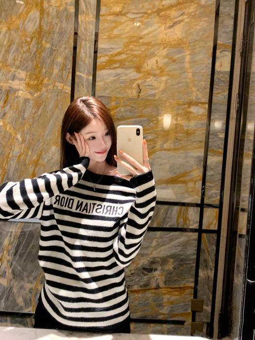 迪奥 25秋冬新款 肩扣条纹针织毛衣(TM) 商品图6