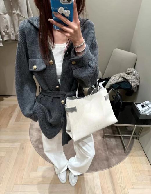 1118-5 设计感 BC松弛感 腰带针织中长开衫 我穿M 商品图4