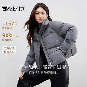 【内购】【90%白鸭绒】设计感双层立领宽松蓬松保暖不臃肿面包服羽绒服-W54YC2880