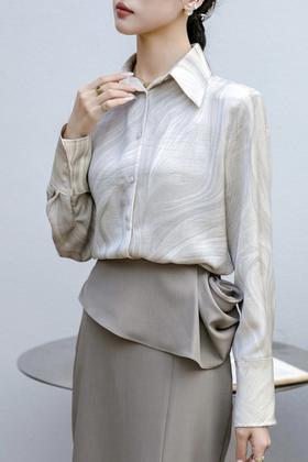 ESTELLICA 浪漫银河系气质通勤印花衬衫 21539