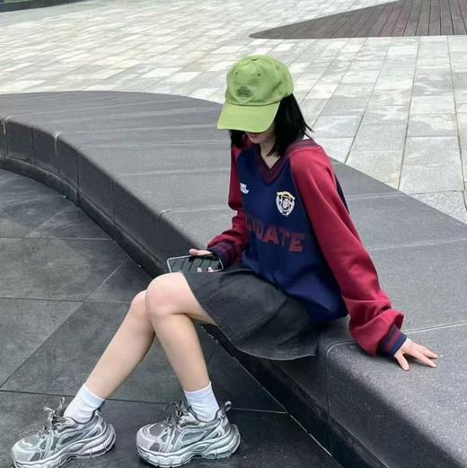 NC撞色V领长袖卫衣50717（蓝）秋季253060090321 商品图1