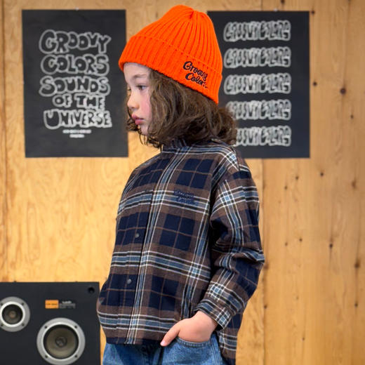 日本GC童装 Groovycolors 格纹立领涂鸦衬衫 商品图4