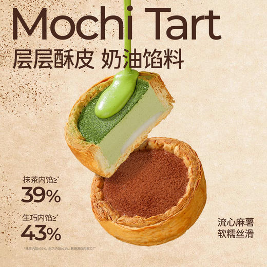 【退酮过渡】【生酮不可】哥本™全麦魔芋流心麻薯挞（生巧味/抹茶味）110g/盒 商品图2