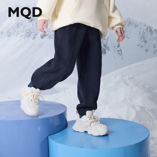 【MQD】冬季男大童潮酷休闲运动加绒学院风卫裤针织裤 商品图1