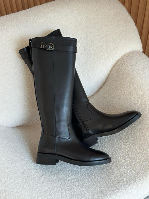 1118-8 SW 25爆款 皮带搭扣 侧拉链 机车风 骑士长靴 及膝靴 长筒靴 帅气跟脚 商品图12