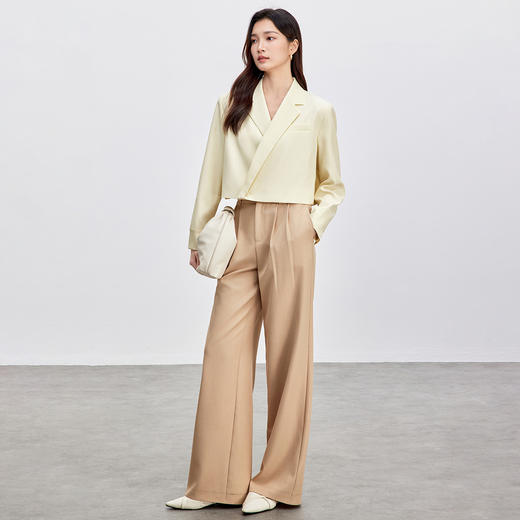 【内购】【时尚短款西装外套】气质通勤单排两粒扣西装领带肩垫短款西装-151X58977X 商品图2