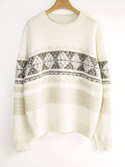 雪山提花正反两穿羊绒套头衫 商品图4