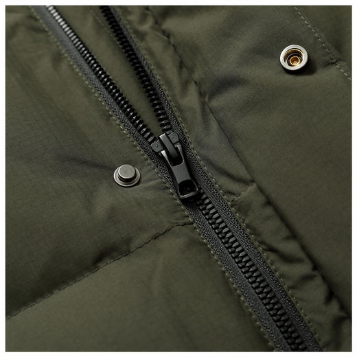 半身缘男女装 冬季男女同款情侣款连帽撞色拼接户外肌理感格纹羽绒服2556 商品图9