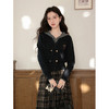 鹿向南「复古画册」黑色假两件长袖毛衣女秋冬新款学院风气质上衣 商品缩略图2