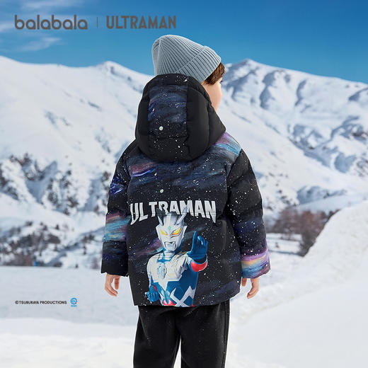 【奥特曼IP】巴拉巴拉男童羽绒服冬装连帽外套防风防水透湿保暖潮 商品图0