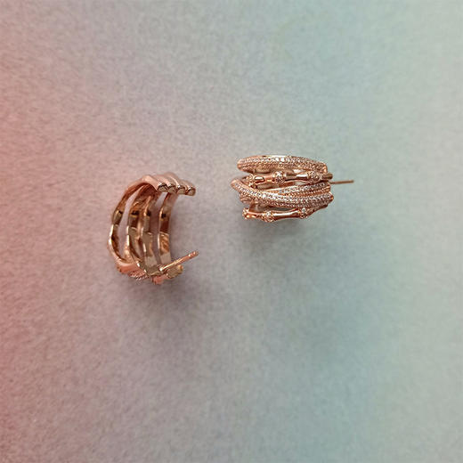 LHWINDSO 温莎珠宝    交织穹顶竹节耳环 商品图2