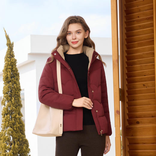 半身缘女装 冬季宽松防风轻盈保暖棉服254213M05440108 商品图0