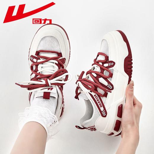 回力女鞋板鞋2025秋季网面透气厚底显高运动休闲鞋百搭小白鞋女款 商品图7