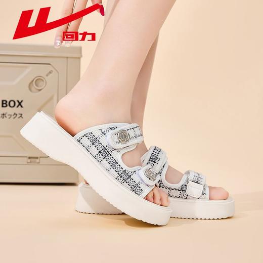 回力拖鞋女夏季小香风网红外穿时尚休闲厚底一字外出凉拖鞋子女款 商品图7