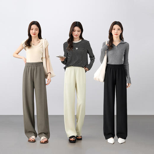 【内购】【含莱赛尔醋酯面料】通勤上班梨型身材松紧高腰显瘦直筒长裤-153KA3914X 商品图3