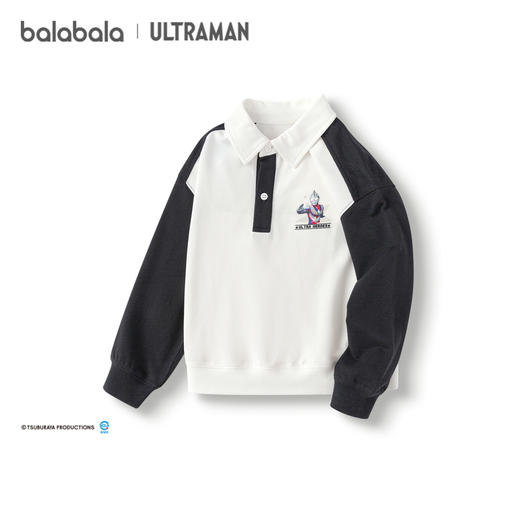 【奥特曼IP】巴拉巴拉男童长袖t恤秋装款POLO衫撞色时尚舒适潮酷 商品图0