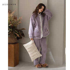 可人儿原创冬季舒棉绒女士睡衣韩系加厚保暖可外穿珊瑚绒家居服