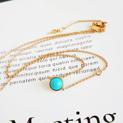 【95新】Piaget伯爵Possession时来运转系列G33PB500 18K玫瑰金镶钻绿松石时来运转项链031125TJ24 商品图4