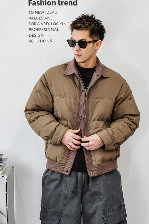 徐太浪【暗扣拼接 辑行设计】羽绒服男冬季厚款大码男装防寒外套 商品图4