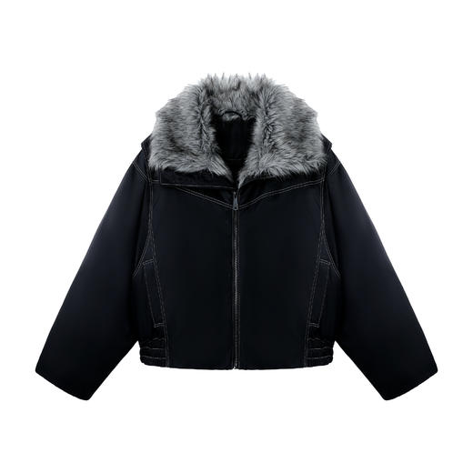 BJHG不计后果座山雕棉服外套男款冬季潮牌翻领大毛领防寒服棉袄女 商品图4