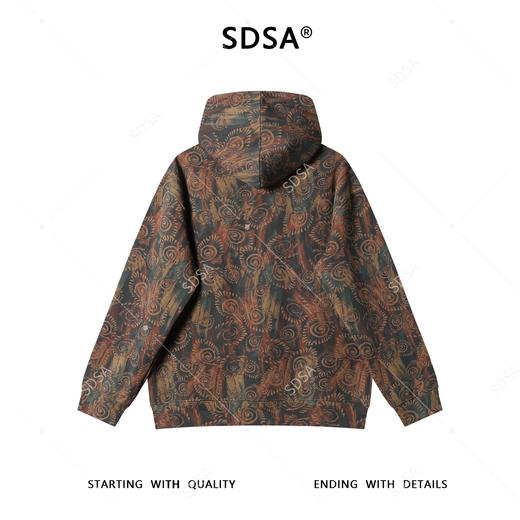 SDSA男士秋冬新款痞帅男装潮牌撞色抽象设计连帽卫衣百搭时尚上衣 商品图4