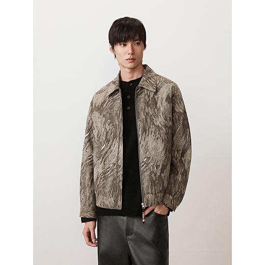 GXG男装  定织满版花型复古夹克民族风串珠休闲外套 2025秋季热卖款 商品图3