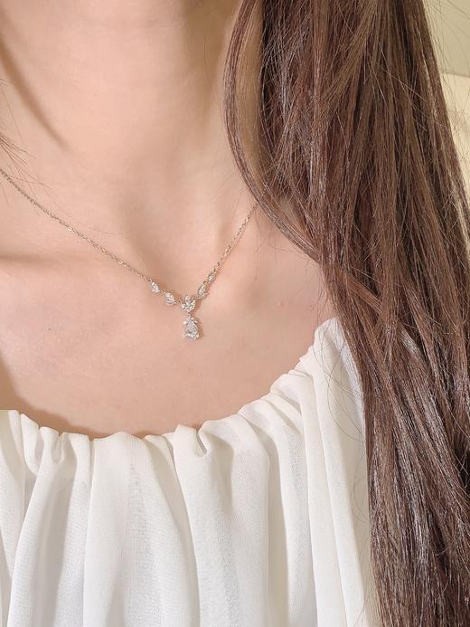 【爆闪】卡蒂罗KADER 叶间微光项链 925银紫藤花开水滴闪锆设计精致优雅轻奢小众高级感锁骨链 浪漫唯美 商品图3