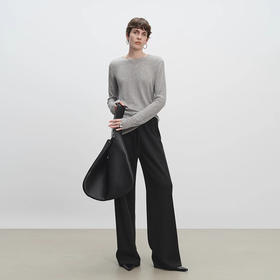 山羊绒醋酸桑蚕丝抽绳直筒毛呢空气裤 2652 厚垂有型黄金组合  一条过冬纸片人