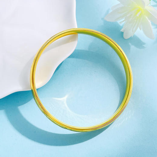 【限时克减150元】足金999 #CNC【精品】 5G黄金空心固口CNC几何纹三叶草手镯（面宽约7-7.4mm）(BN5GSZ00030),(预售产品下单后不退款不退货不换货不补差价) 商品图2