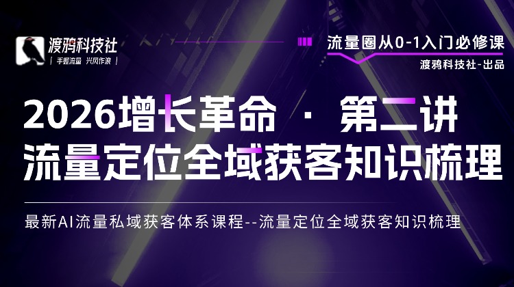 2026增长革命 · 第二讲 流量定位全域获客知识梳理