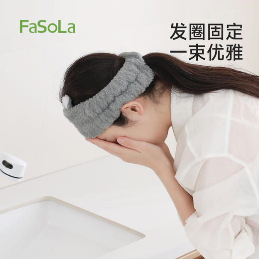 FaSoLa可爱卡通毛绒发带女秋冬洗脸防水防滑头巾捆头发饰品萌趣束发带 商品图6