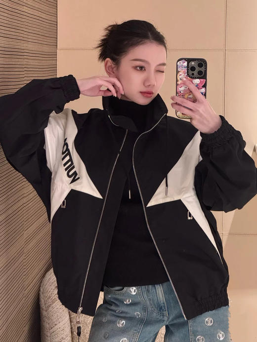 驴家 25秋冬新款 拼色立领夹克风衣外套(TM) 商品图4