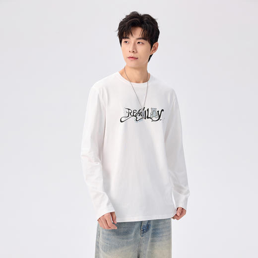 gxg.jeans男装【棉100%】男士长袖T恤25秋款亲肤透气百搭情侣款打底衫K&C 商品图2