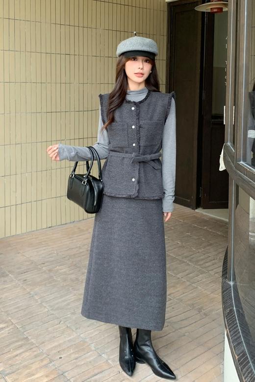 Le Malene 复古优雅马甲+半裙三件套装 21541 商品图0