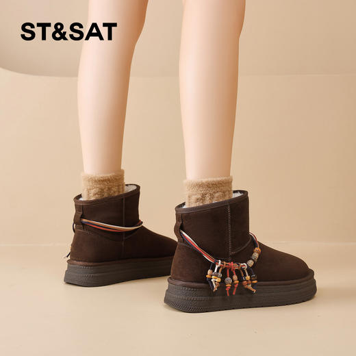 星期六民族风挂饰百搭雪地靴SSD411AT7H 商品图6