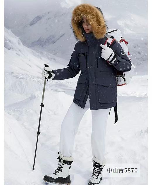 真貉子毛领白鹅绒男女同款工装防寒羽绒服 商品图10