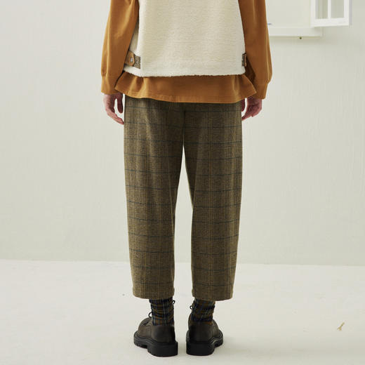 谜底萝卜裤九分裤2025年冬季新品复古格纹宽松休闲裤女254MK1642 商品图2