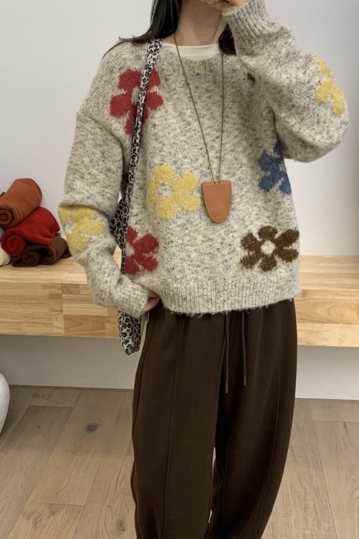 Stay2Weeks 花朵图案休闲圆领宽松毛衣 21542 商品图2