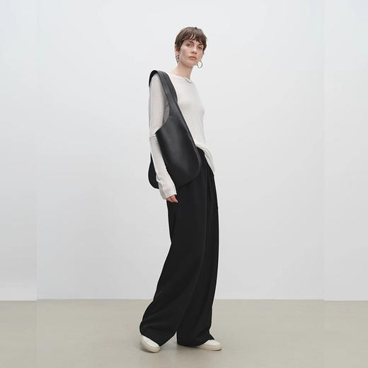 山羊绒醋酸桑蚕丝抽绳直筒毛呢空气裤 2652 厚垂有型黄金组合  一条过冬纸片人 商品图2