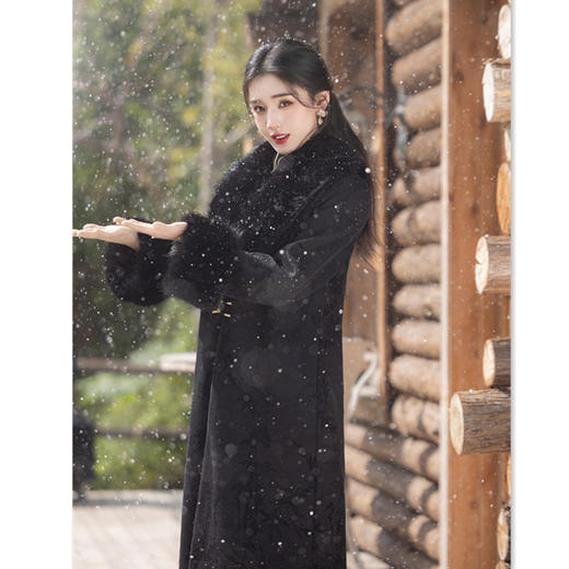 现代时尚改良新中式，气质毛领旗袍外套GX-211111 商品图3