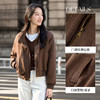 【内购】【夹棉保暖】简约通勤立领/翻领可调节抽绳宽松显瘦长袖皮绒外套-W54WB3844 商品缩略图3