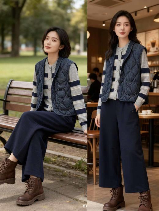 586321牛仔立领羽绒马甲 商品图1