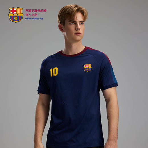 【官方正版】巴塞罗那俱乐部丨巴萨球员印号款深蓝速干T恤亚马尔 商品图0
